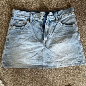 Rhinestone Denim Mini Skirt